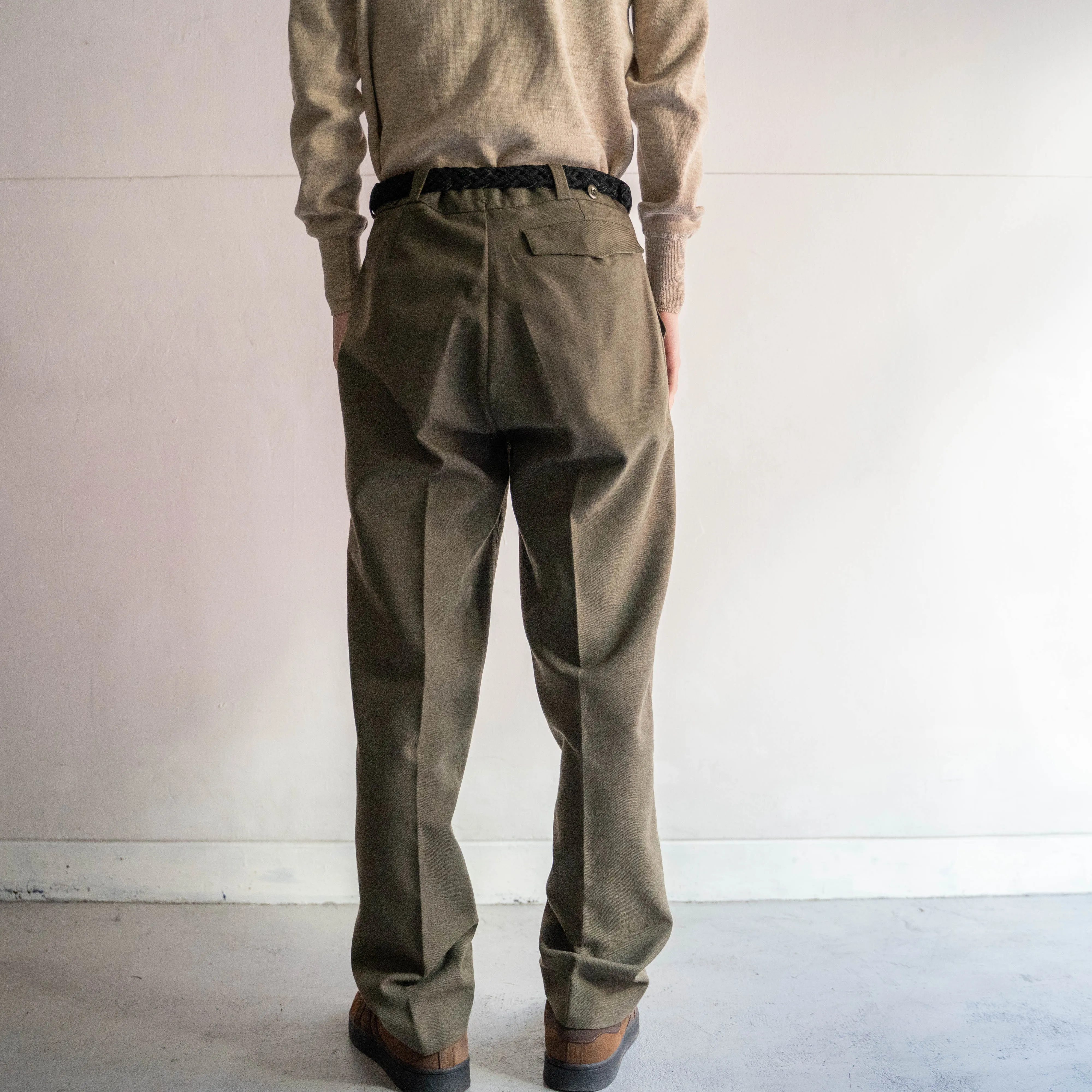 1970s belgium military wool dress pants "dead stock"-3