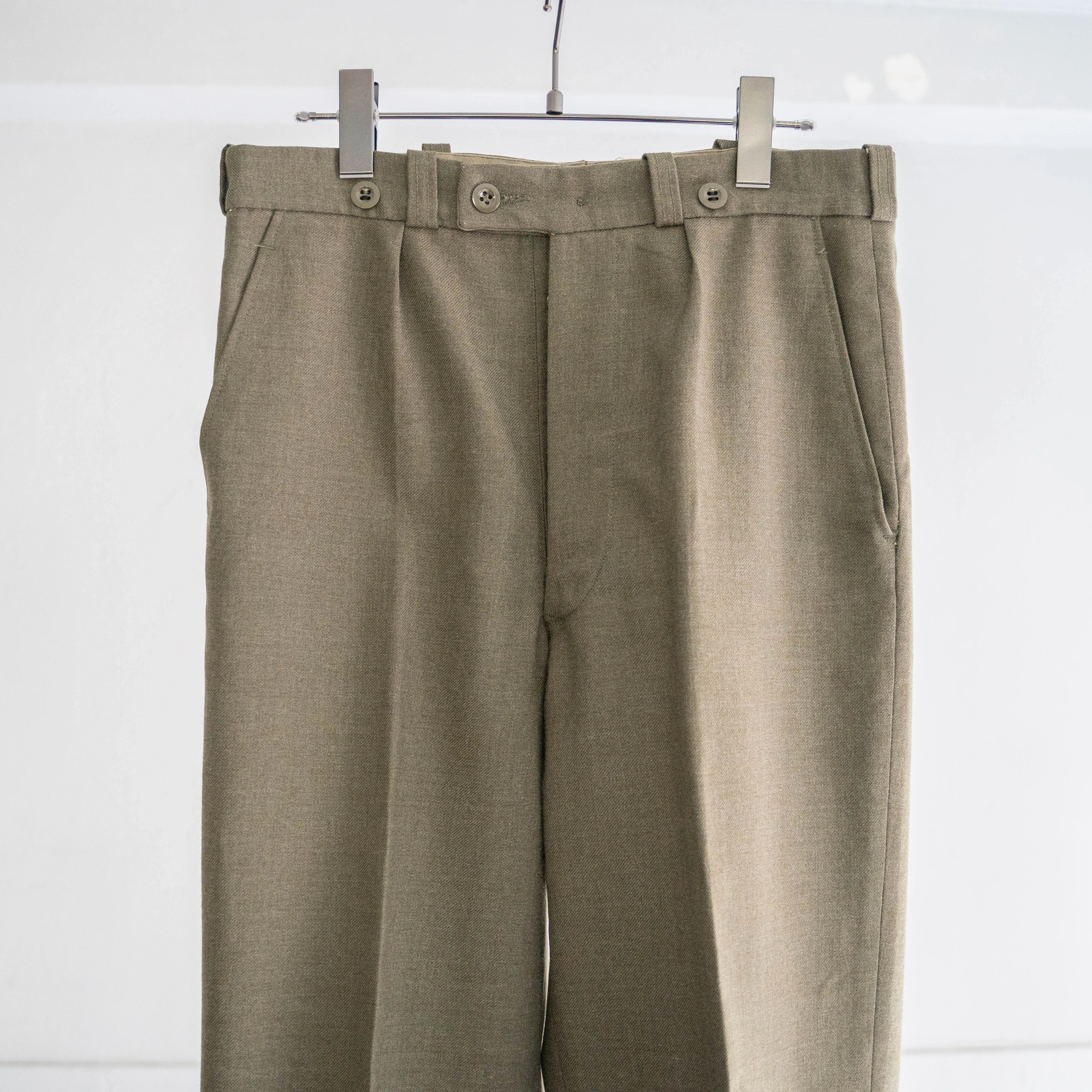 1970s belgium military wool dress pants "dead stock"-3