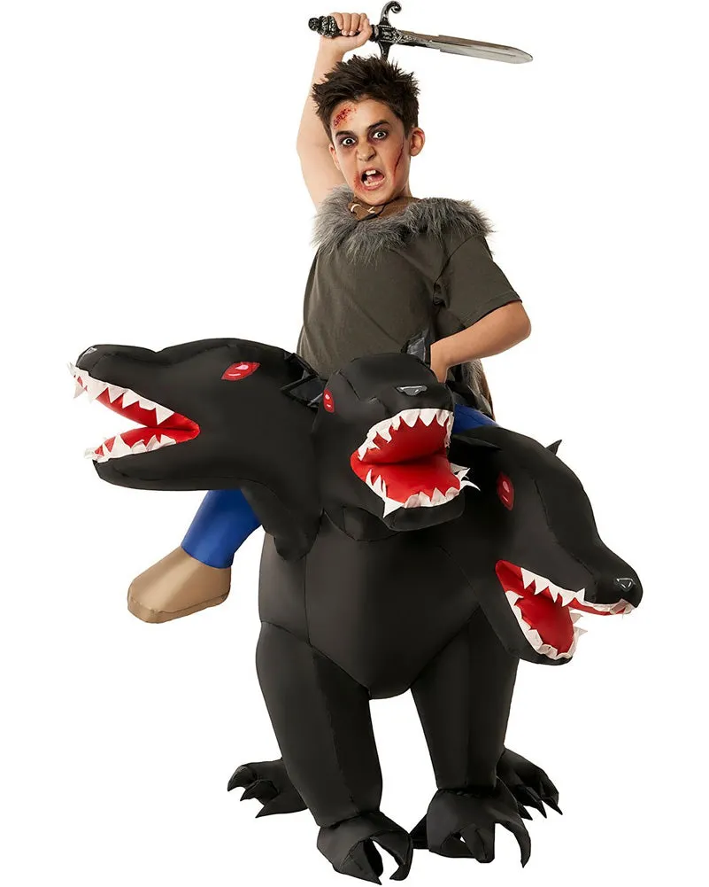 3 Headed Dog Ride On Inflatable Kids Halloween Costume