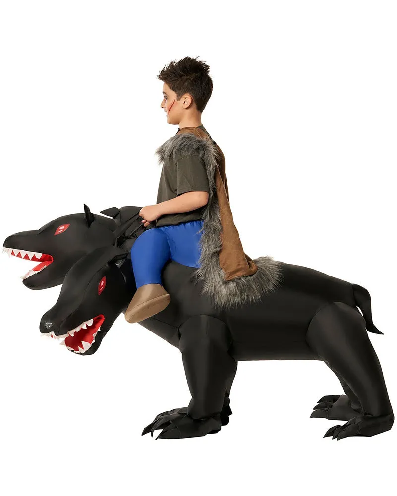 3 Headed Dog Ride On Inflatable Kids Halloween Costume