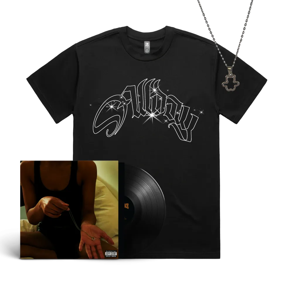 Allday / The Necklace LP Vinyl, Black T-Shirt & Limited Edition Teddy Necklace