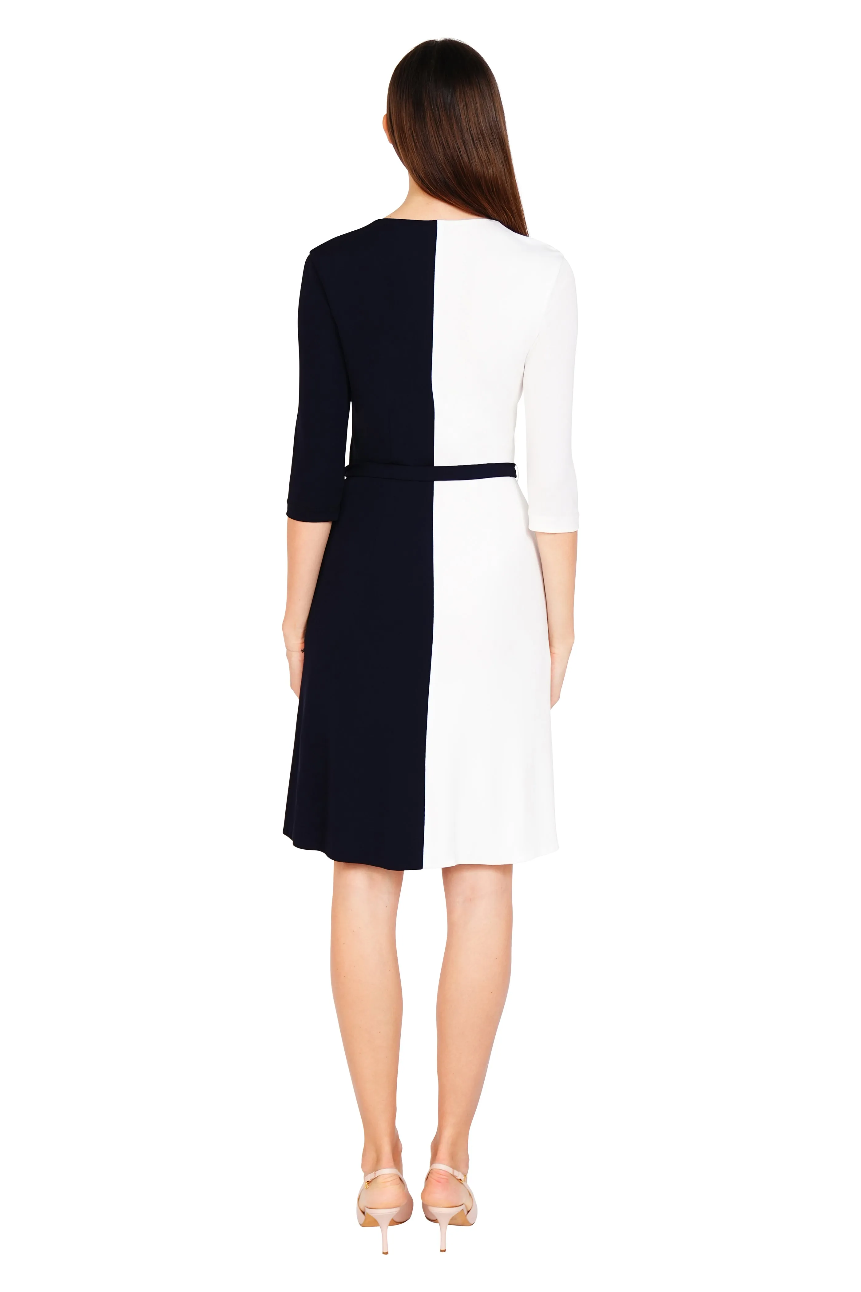 Anna Mid Sleeves Two-Toned Jersey Dress