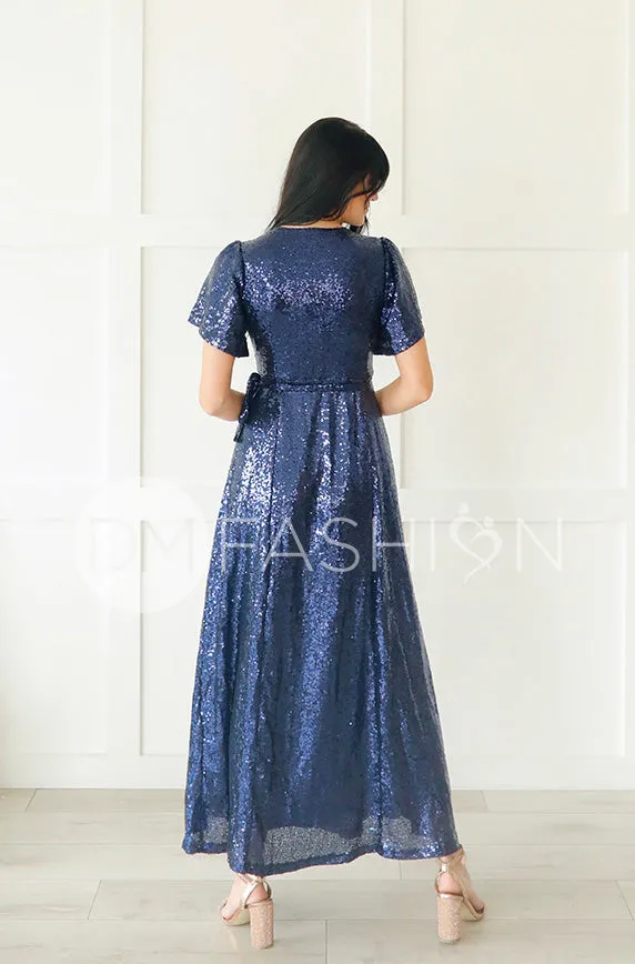 Aria Navy Sequin Dress - DM Exclusive - Nursing Friendly- Maternity Friendly - FINAL SALE