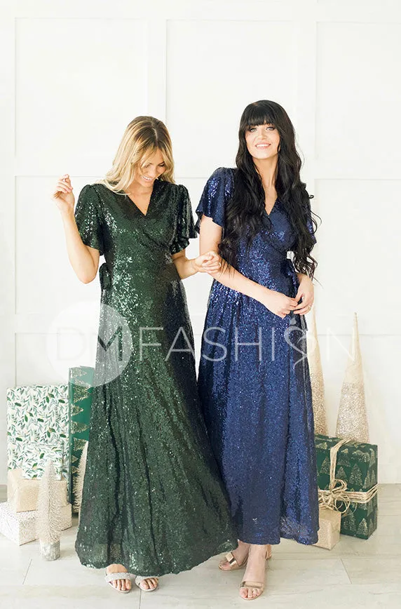 Aria Navy Sequin Dress - DM Exclusive - Nursing Friendly- Maternity Friendly - FINAL SALE