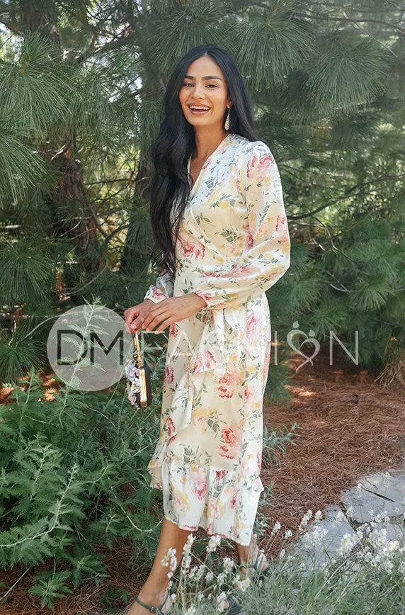 Ariel Sunny Floral Midi Dress - DM Exclusive - Nursing Friendly - Maternity Friendly