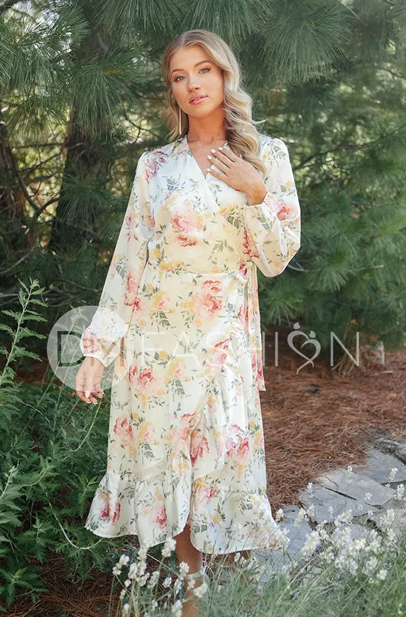 Ariel Sunny Floral Midi Dress - DM Exclusive - Nursing Friendly - Maternity Friendly