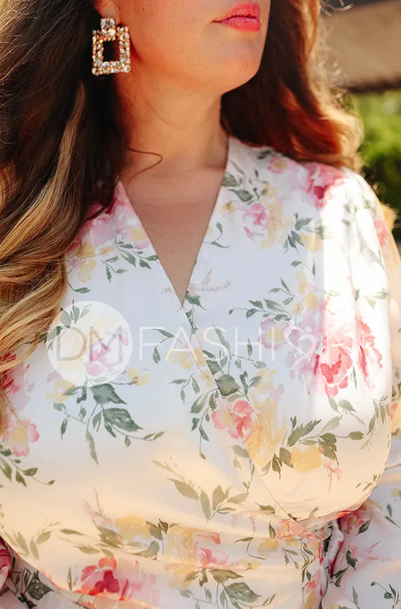 Ariel Sunny Floral Midi Dress - DM Exclusive - Nursing Friendly - Maternity Friendly