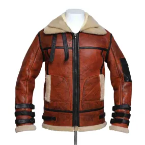 Aviator Flight Leather Jacket Men