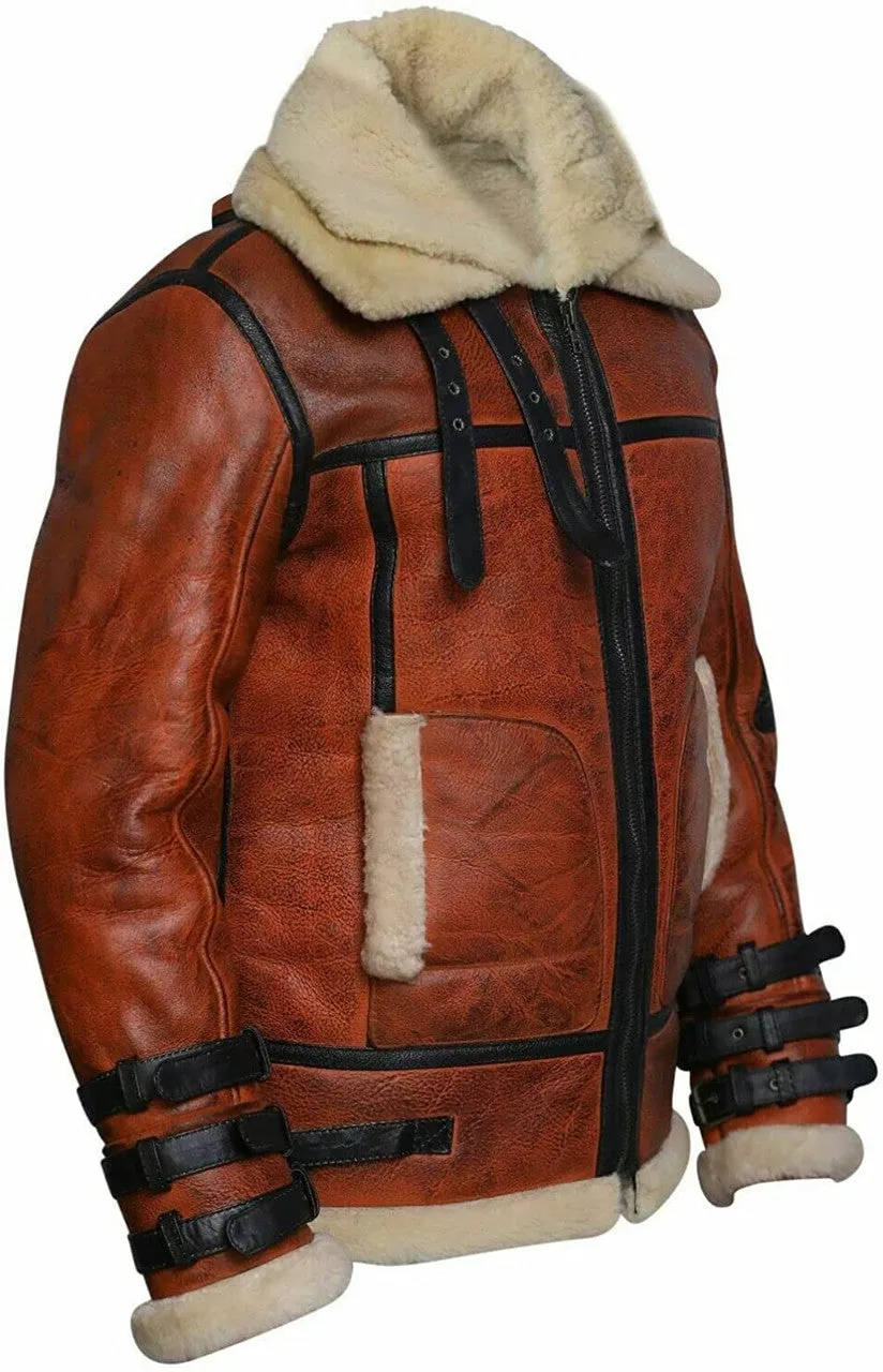 Aviator Flight Leather Jacket Men