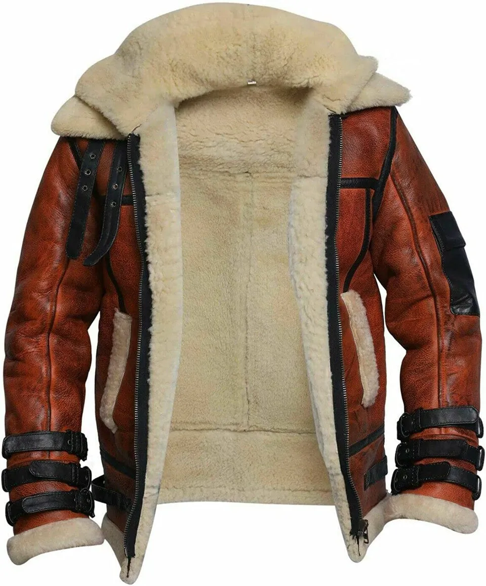 Aviator Flight Leather Jacket Men