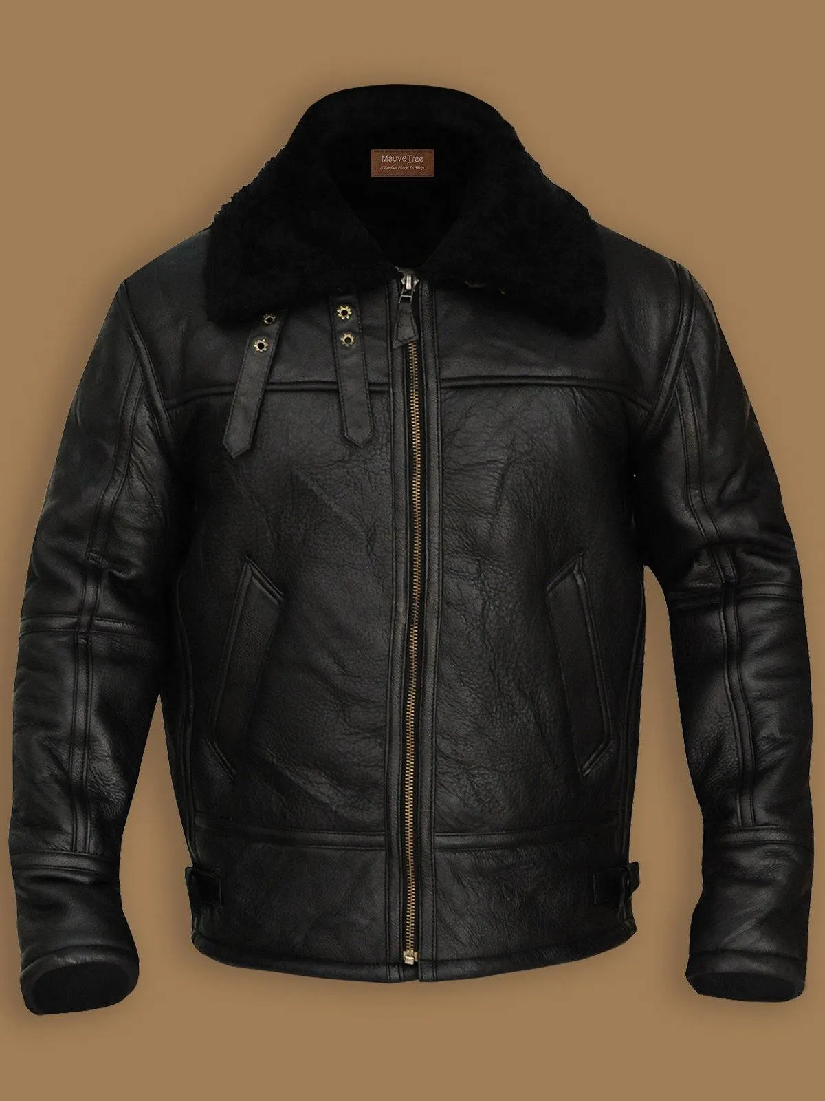 Black B3 Aviator Sheepskin Bomber Jacket