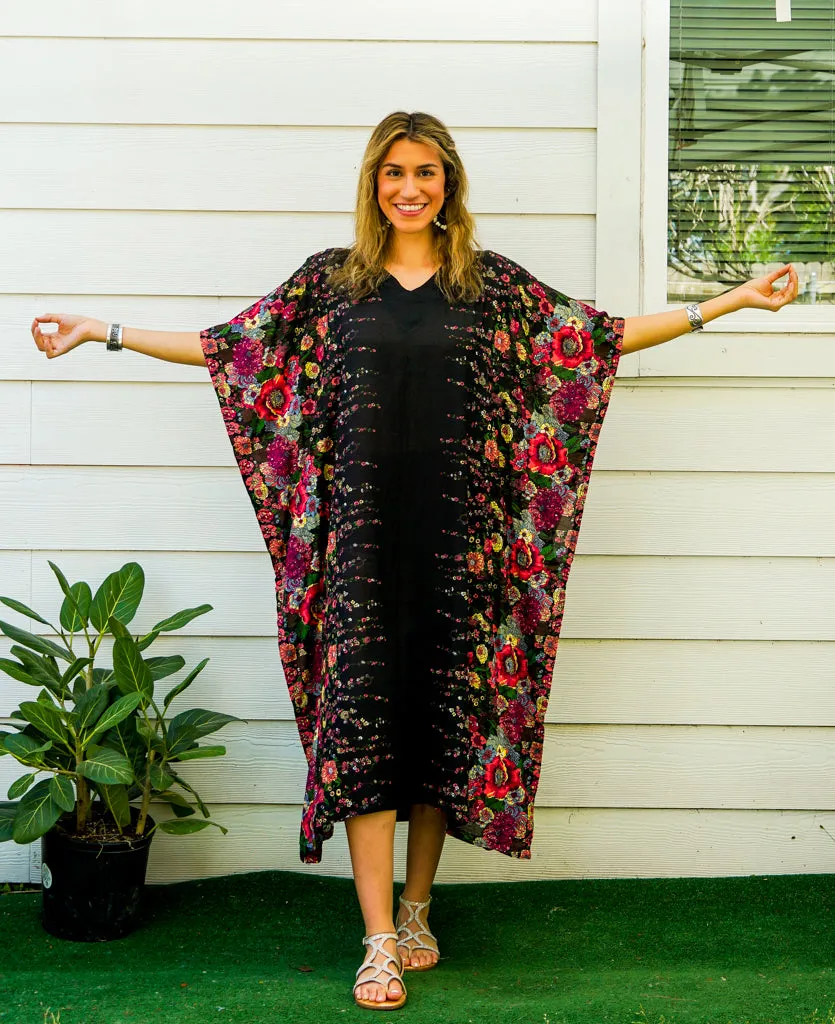 Black Florals Kaftan