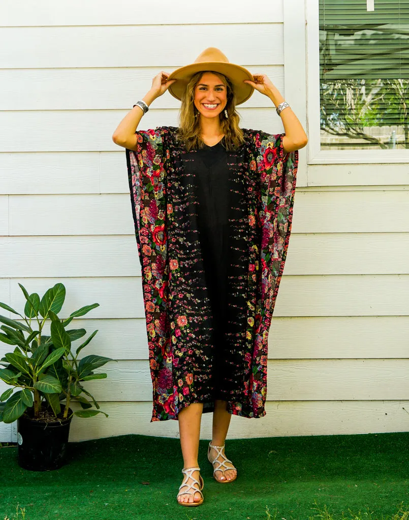 Black Florals Kaftan