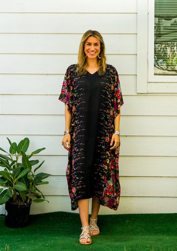 Black Florals Kaftan