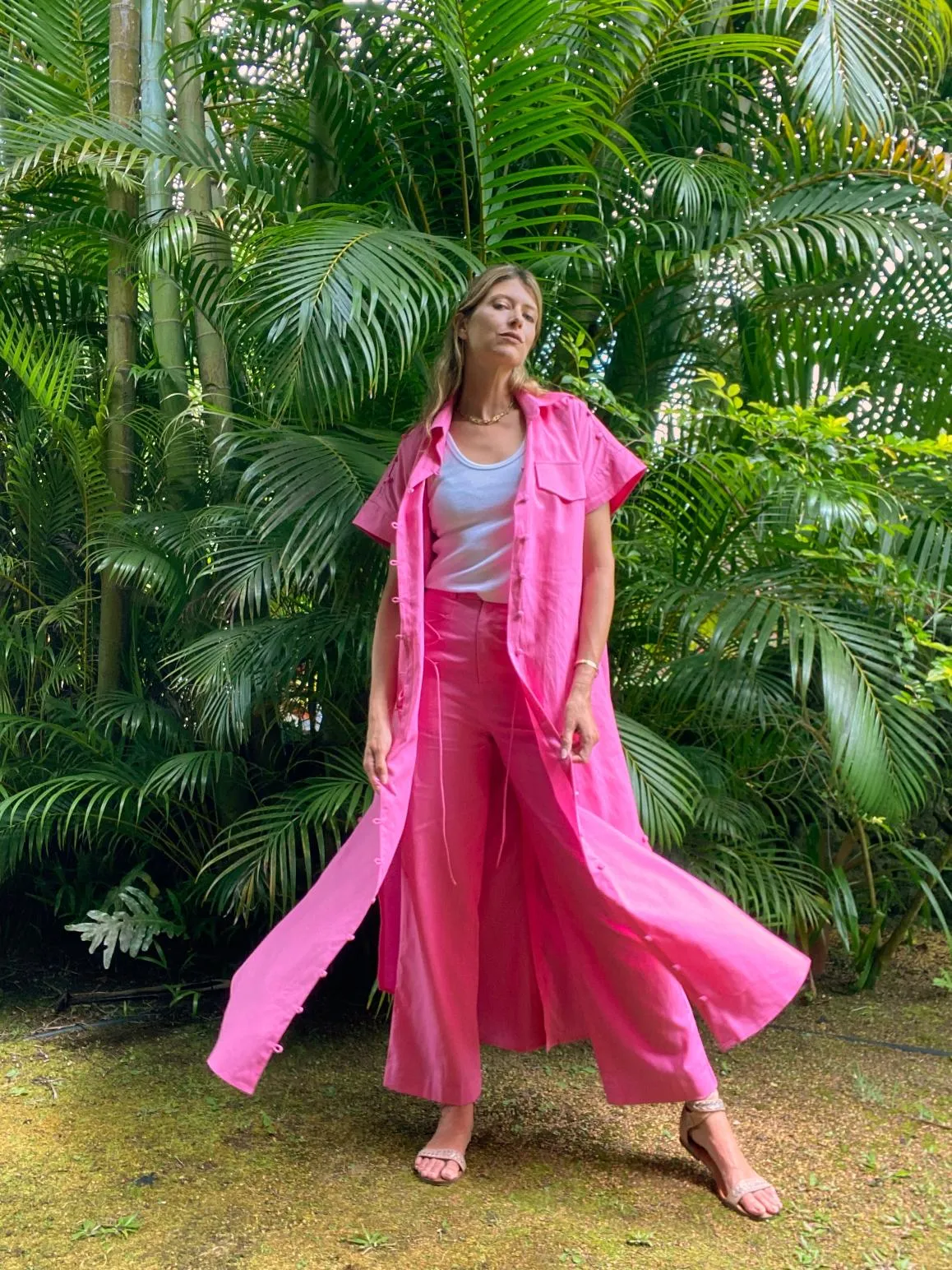 BUBBLEGUM PINK LONG SHIRT