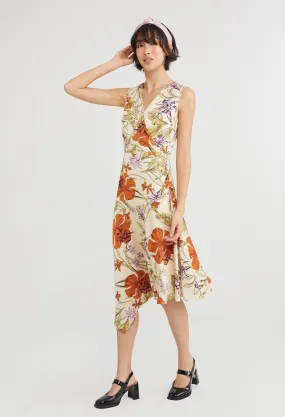 Ceria Floral Deep-V Dress