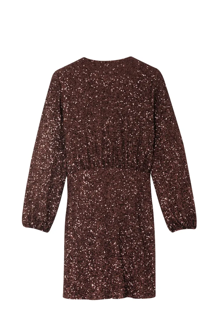 Chocolate Sequin Mini Vienna Dress