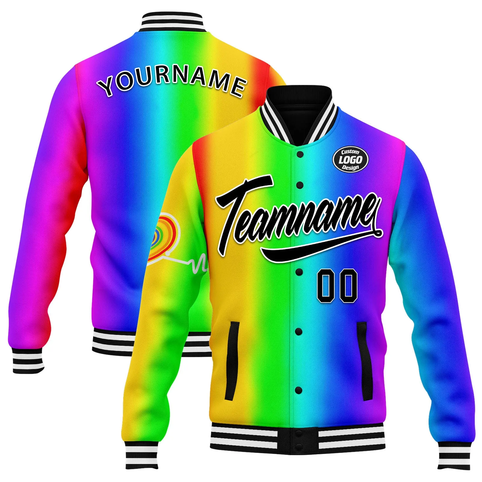 Custom Jacket Bomber Full-Snap Varsity Letterman Personalized Jacket FZ005-D025003-6