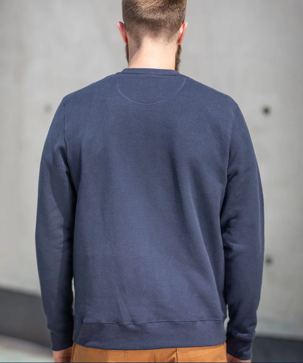 Dave’s New York Men's Midweight Crew Neck Sweatshirt - Navy