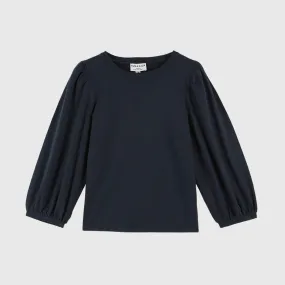 Emile & Ida Navy Puff Sleeve Top