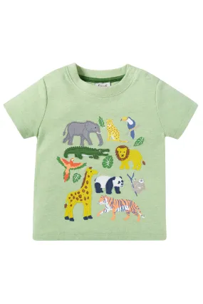 Frugi Little Creature T-Shirt Kiwi Marl Jungle