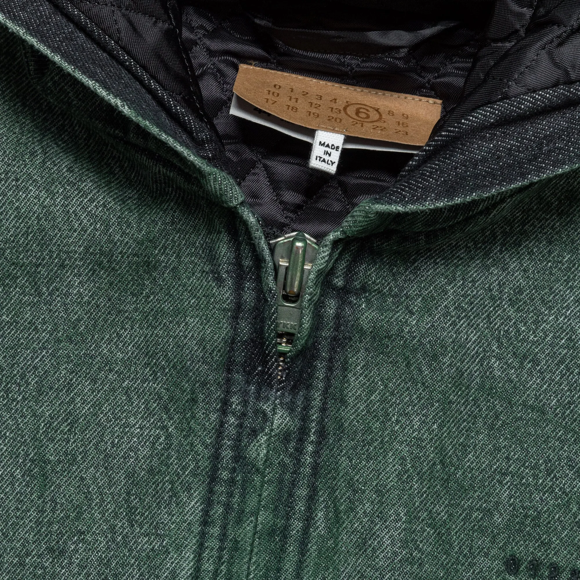 Hooded Denim Jacket - Green