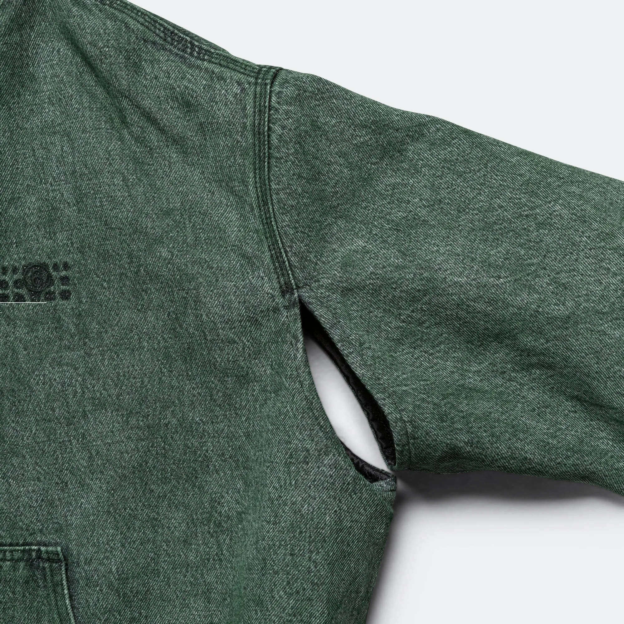 Hooded Denim Jacket - Green