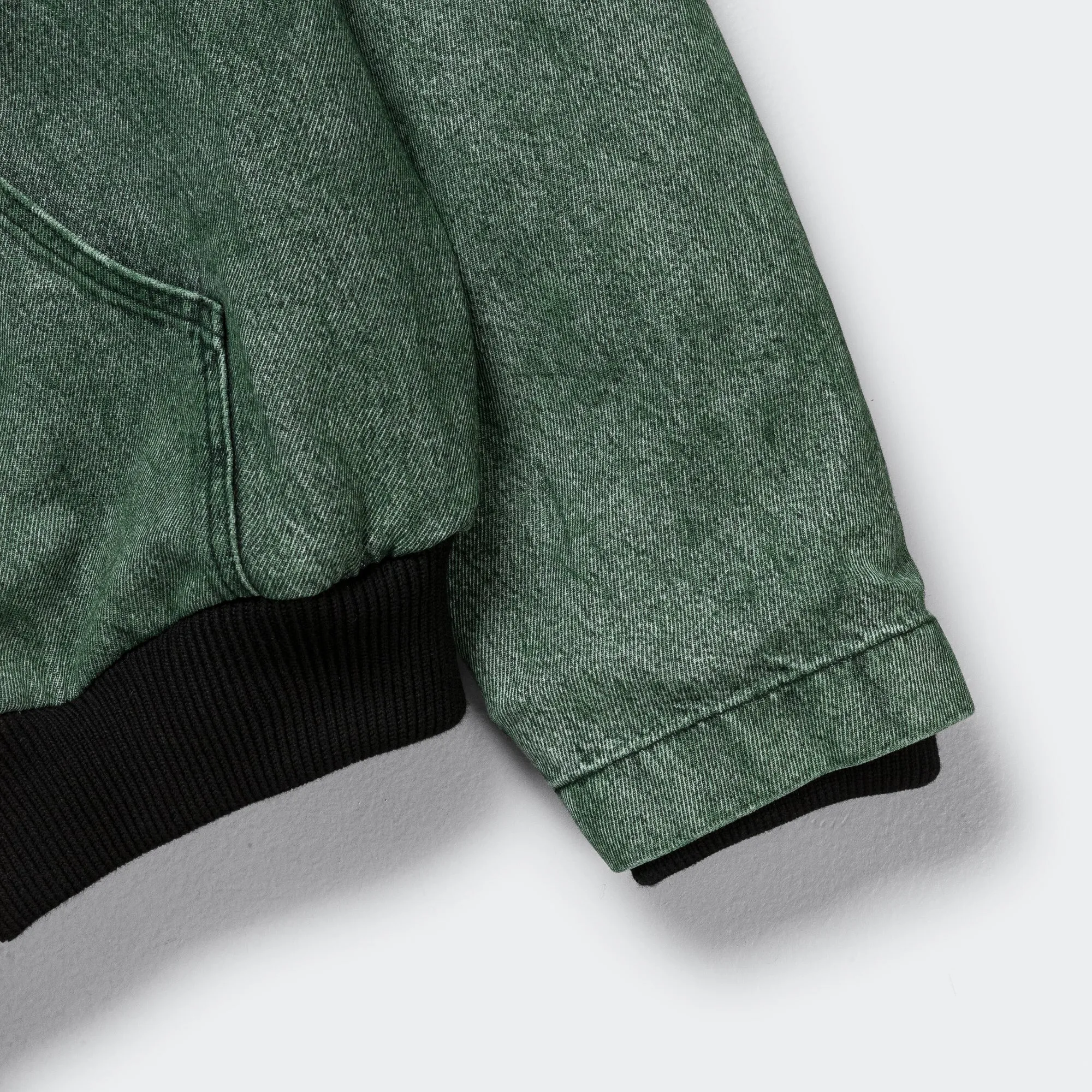 Hooded Denim Jacket - Green