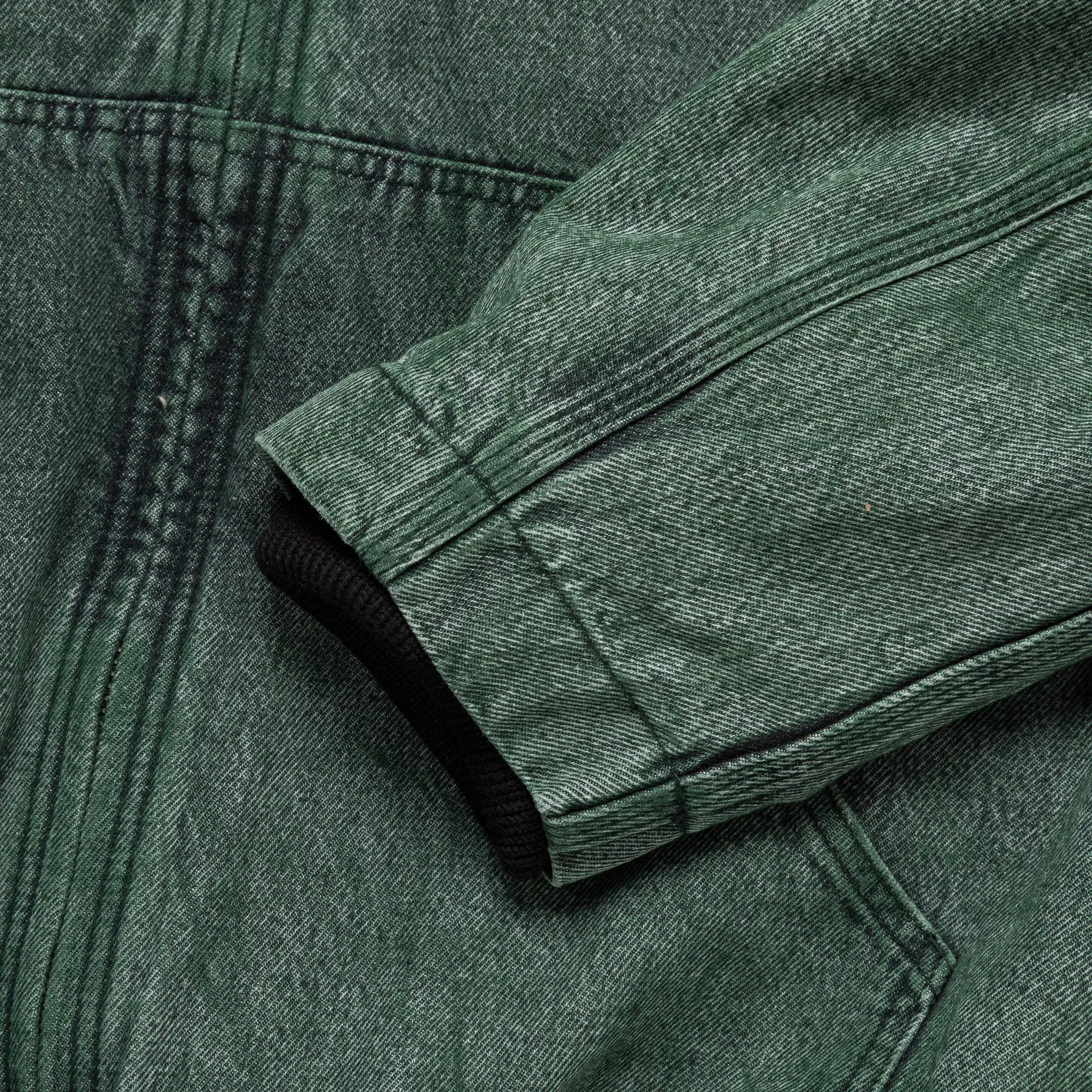 Hooded Denim Jacket - Green