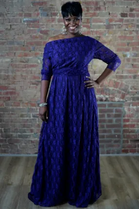 Jacqueline Purple Lace Maxi