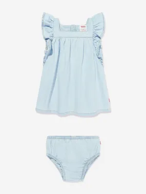 Levi's Wear Baby Girls Flutter Sleeveless Denim Dress in Blue