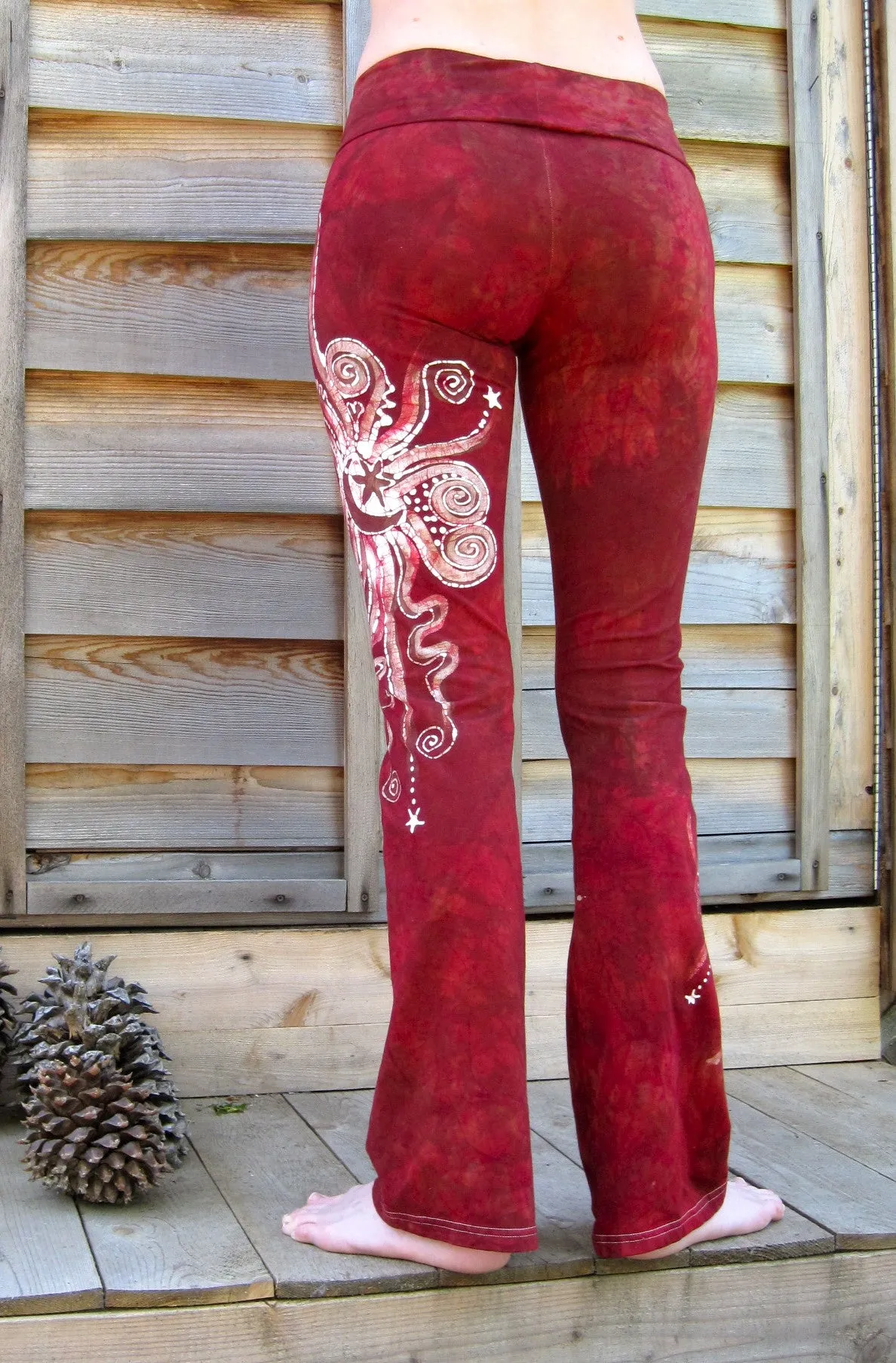 Light Red Batik Yoga Pants - Mislabeled