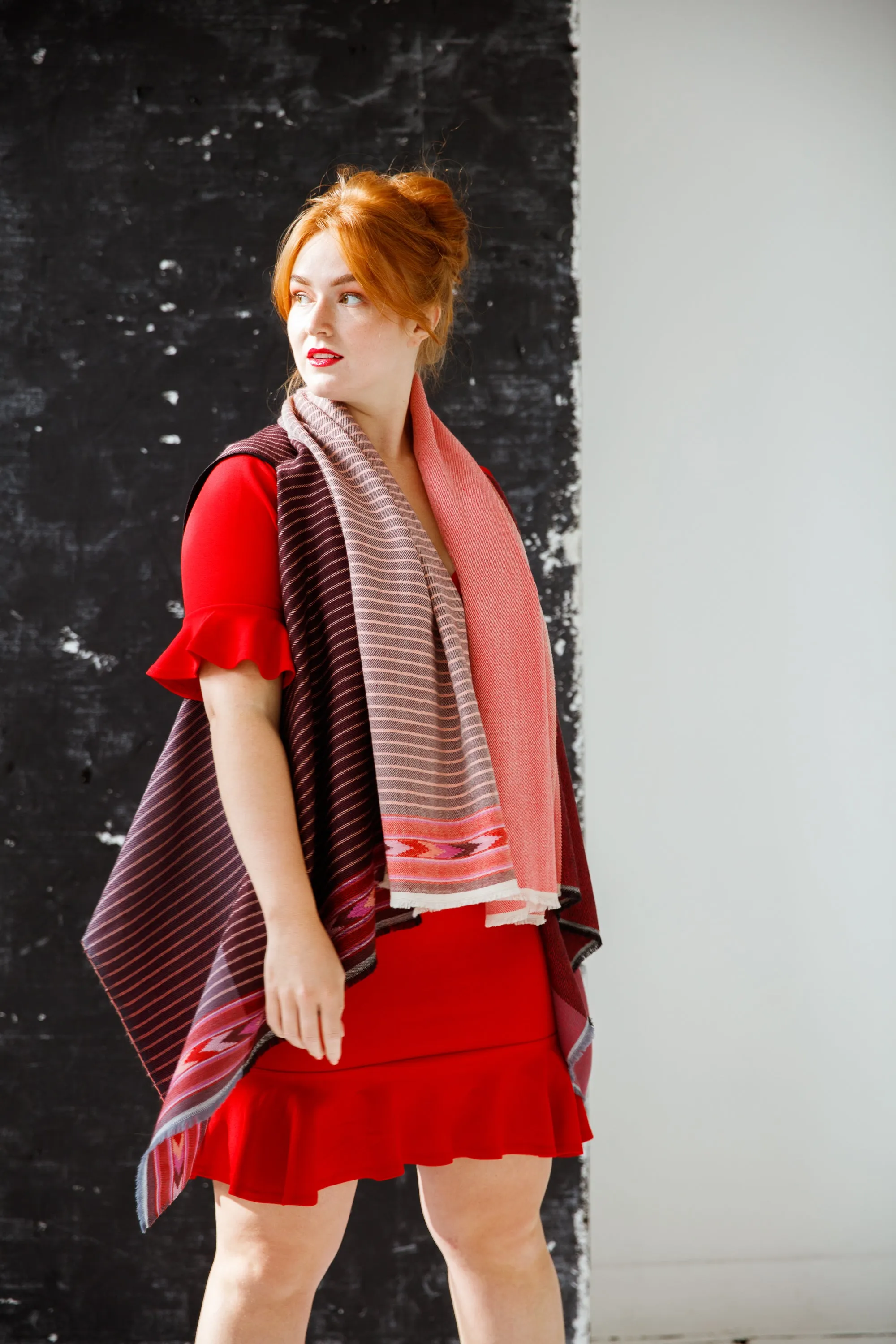 Light Wool Cape Fusion Red