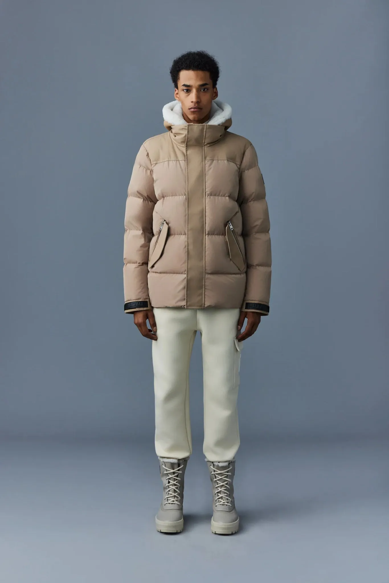 MACKAGE RILEY - Classic Down Jacket With Removable Shearling Bib