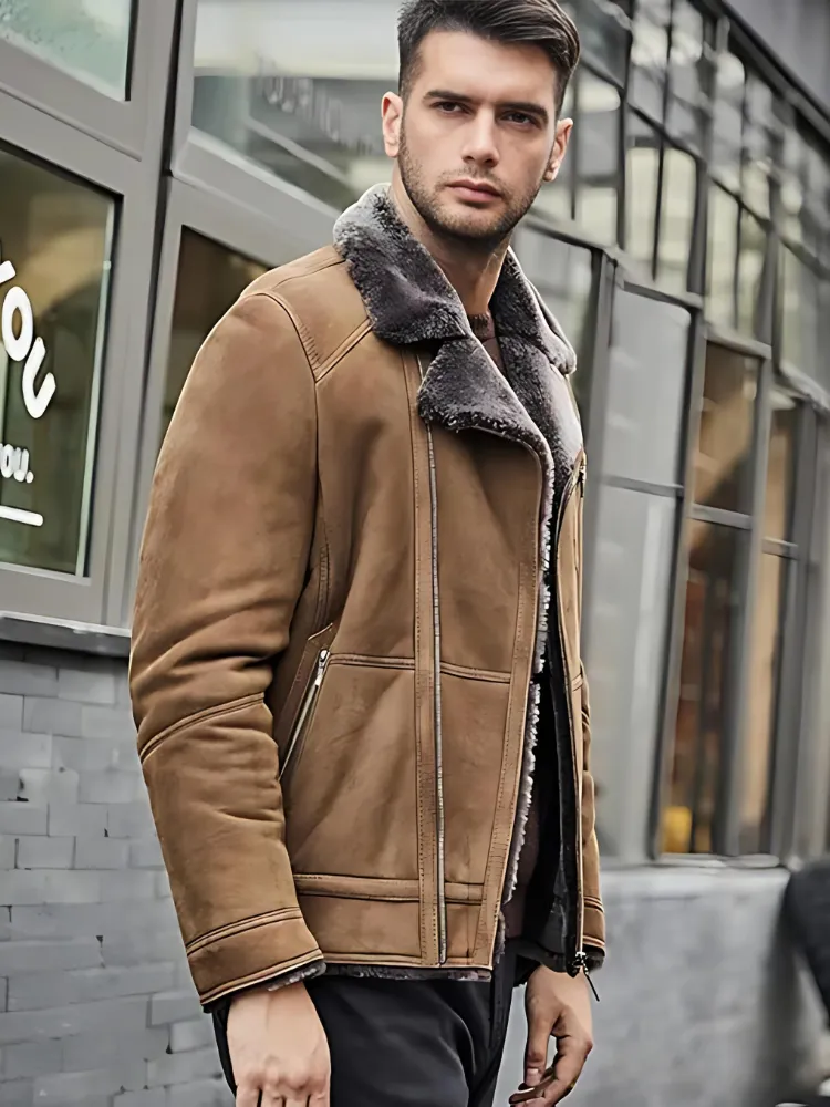 Men’s WHJ02 Winter Shearling Leather Jacket