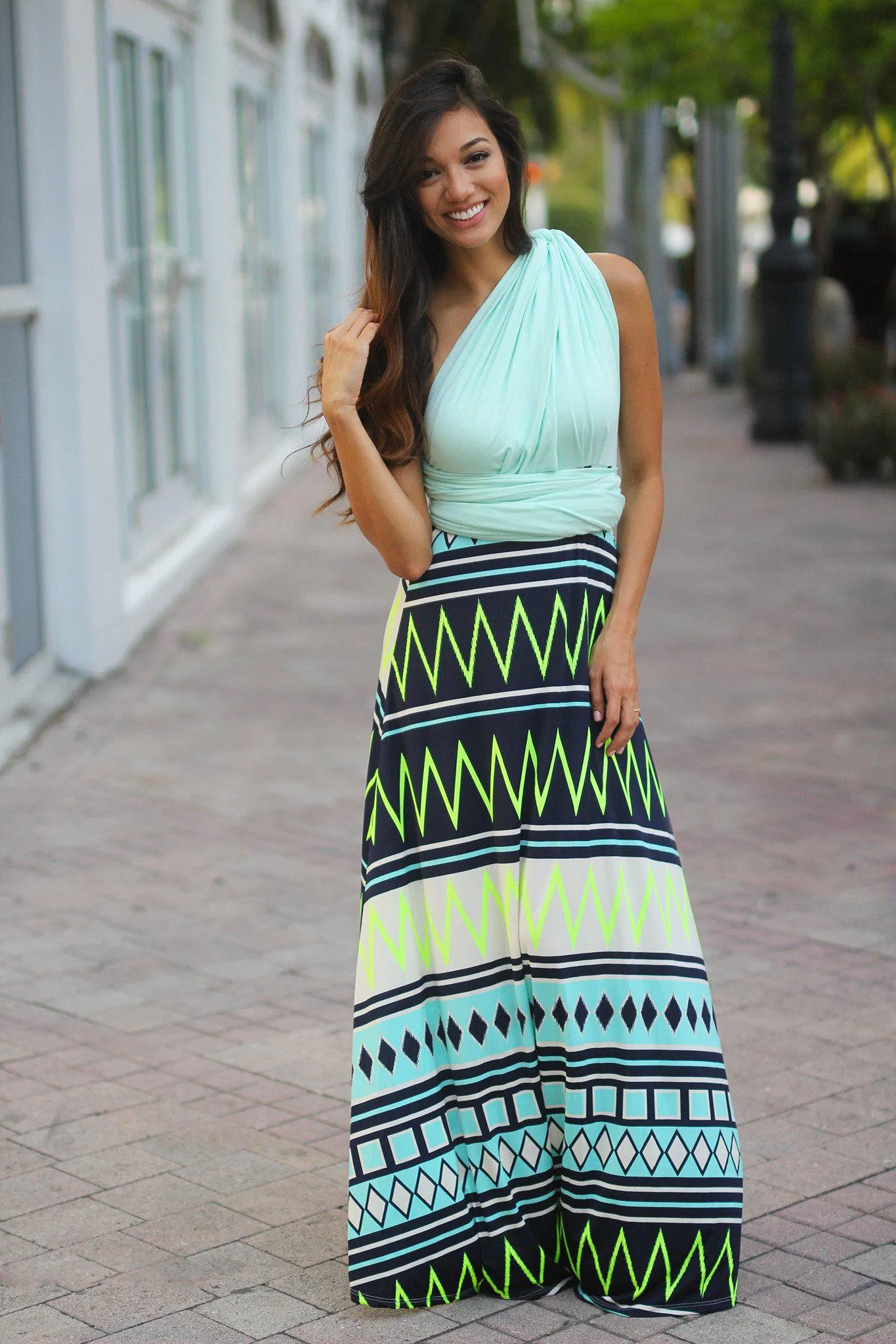 Mint Tie Back Maxi Dress