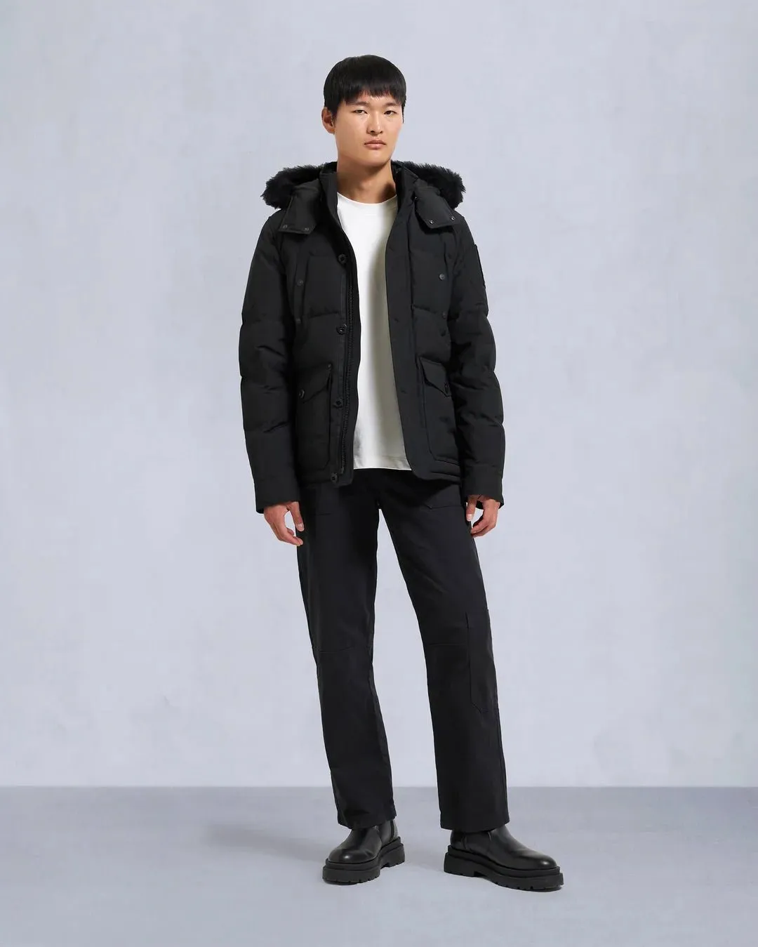 MOOSE KNUCKLES - ONYX ROUND ISLAND SHEARLING DOWN JACKET - M33MJ122S