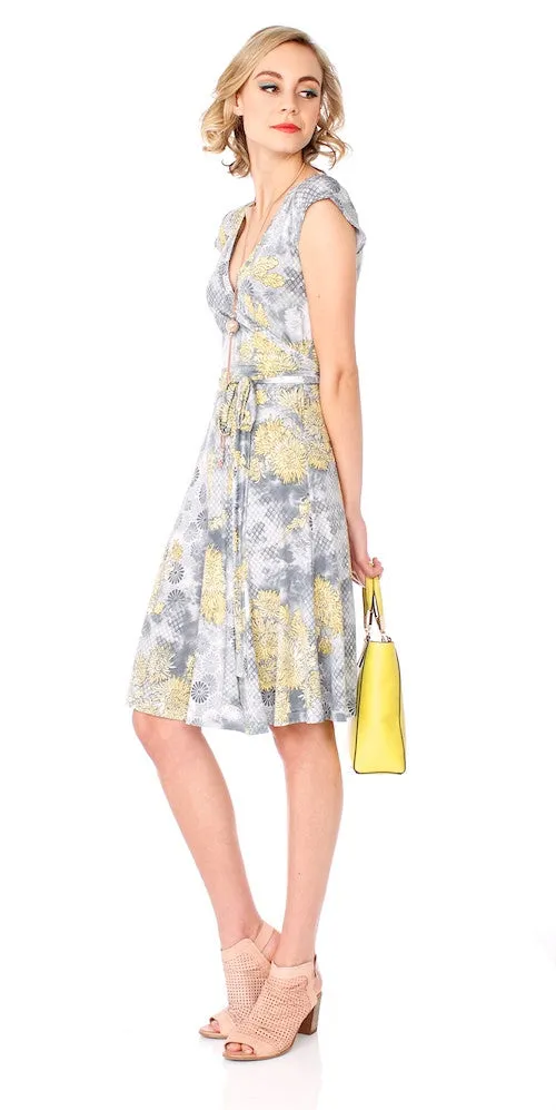 Mrs.Robinson Wrap Dress, sunlit floral