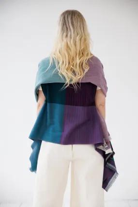 NEW! Light Wool Cape Fusion Teal Purple