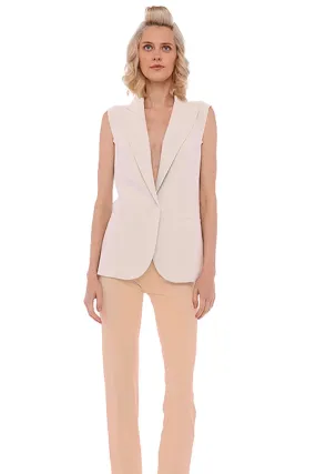 Norma Kamali - Sleeveless Single Breasted Vest - Bone *FINAL SALE