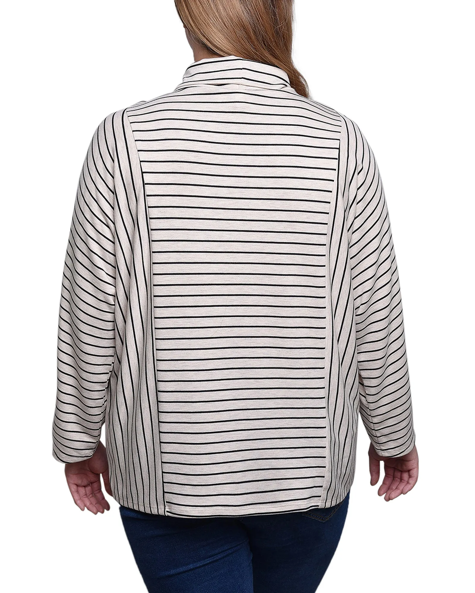 Petite Long Sleeve Striped Tunic Top