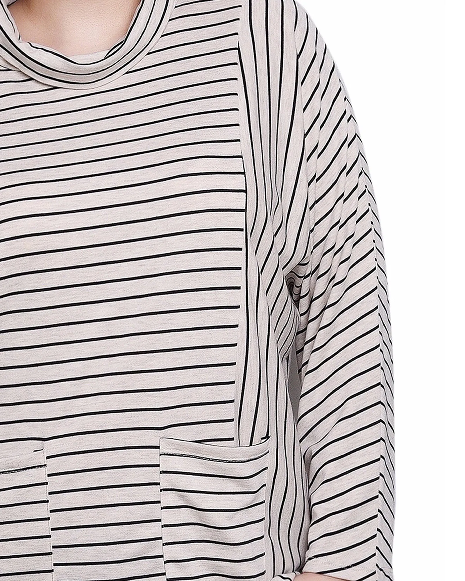 Petite Long Sleeve Striped Tunic Top