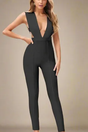 Pia Bandage Pants Jumpsuit - Classic Black