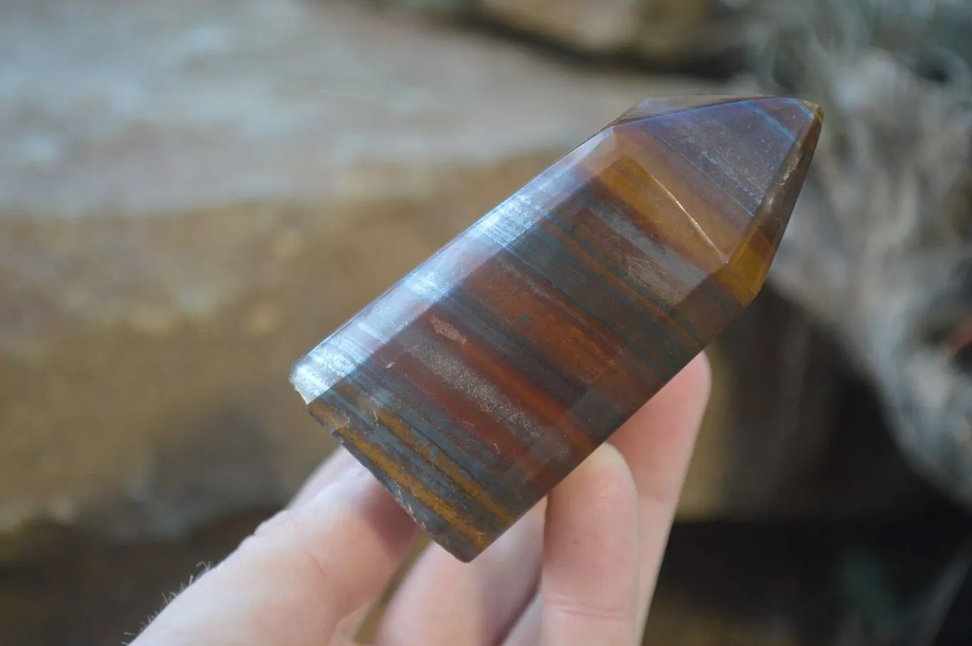 Polished Banded Iron Stone Points  x 3 From Prieska, Northern Cape