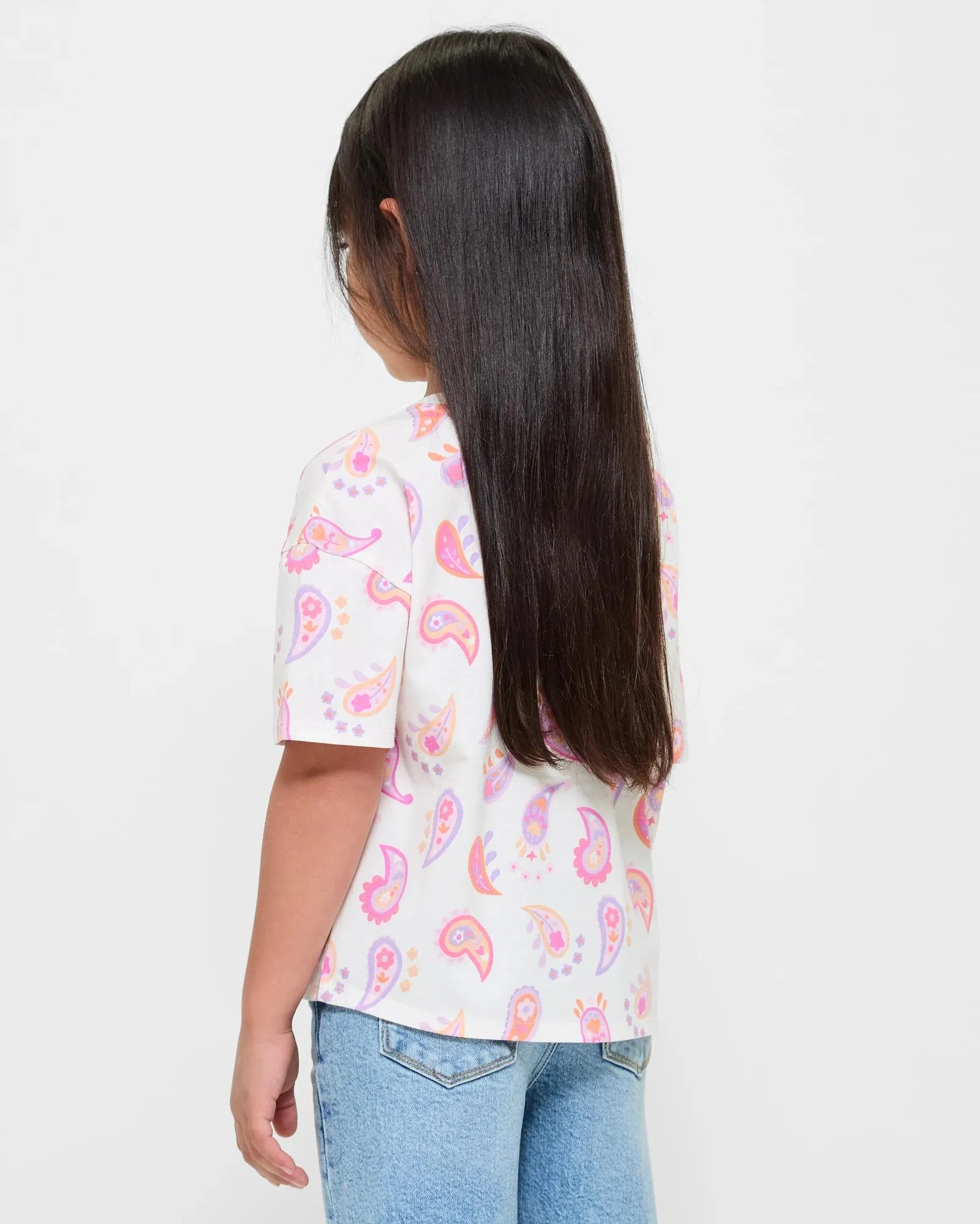 popular  Drop Shoulder Paisley T-shirt