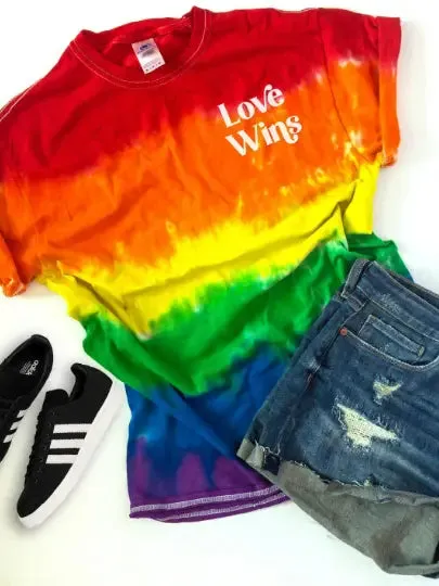 Rainbow Tie-dye "Love Wins" T-shirt