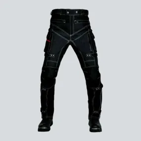 Reflective safely biker denim pants