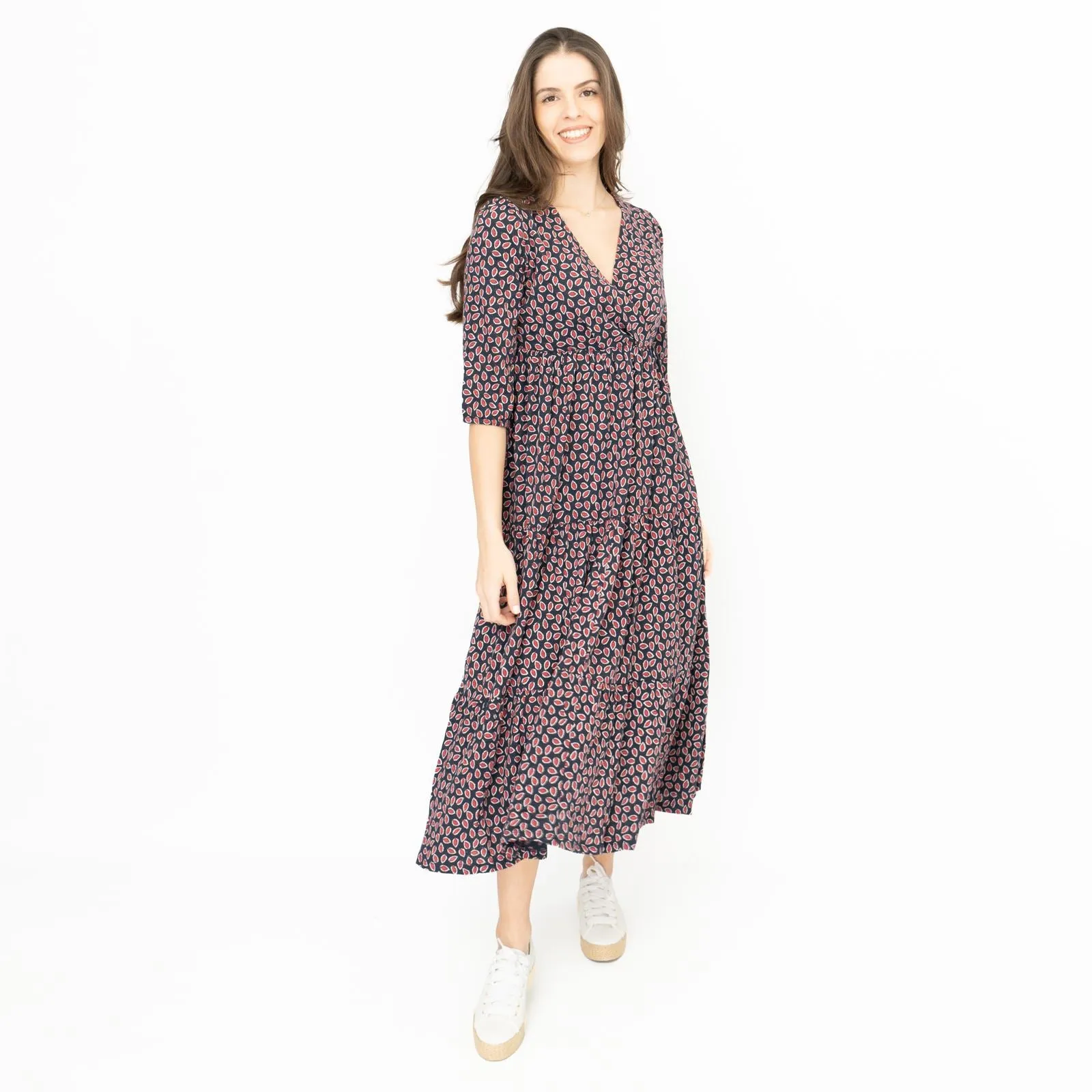 Seasalt Sky Branch Navy Jersey Midi Dress