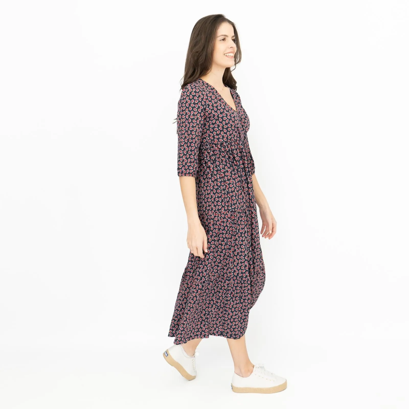 Seasalt Sky Branch Navy Jersey Midi Dress