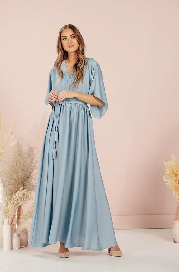 Venus Stone Blue Maxi - DM Exclusive - Nursing Friendly- Maternity Friendly - FINAL SALE